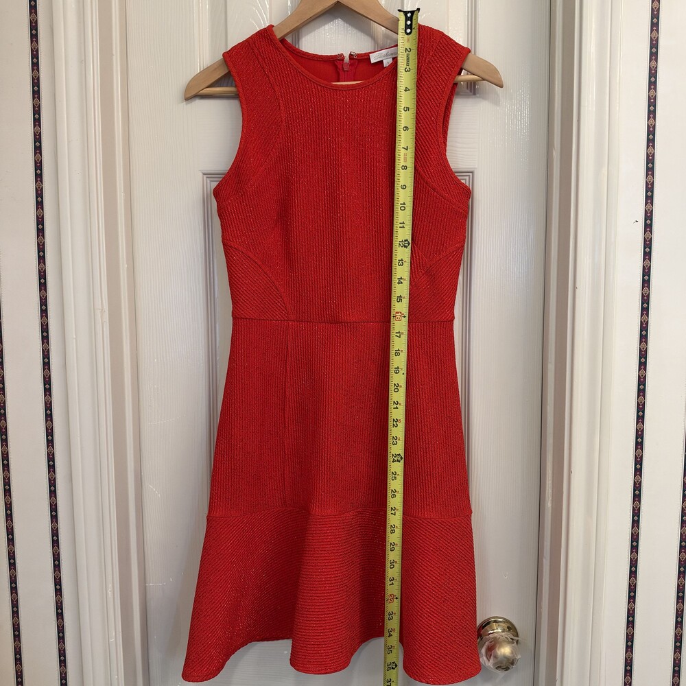 Shoshanna Red Size 4 Sleeveless Dress Textured Knit Fabric